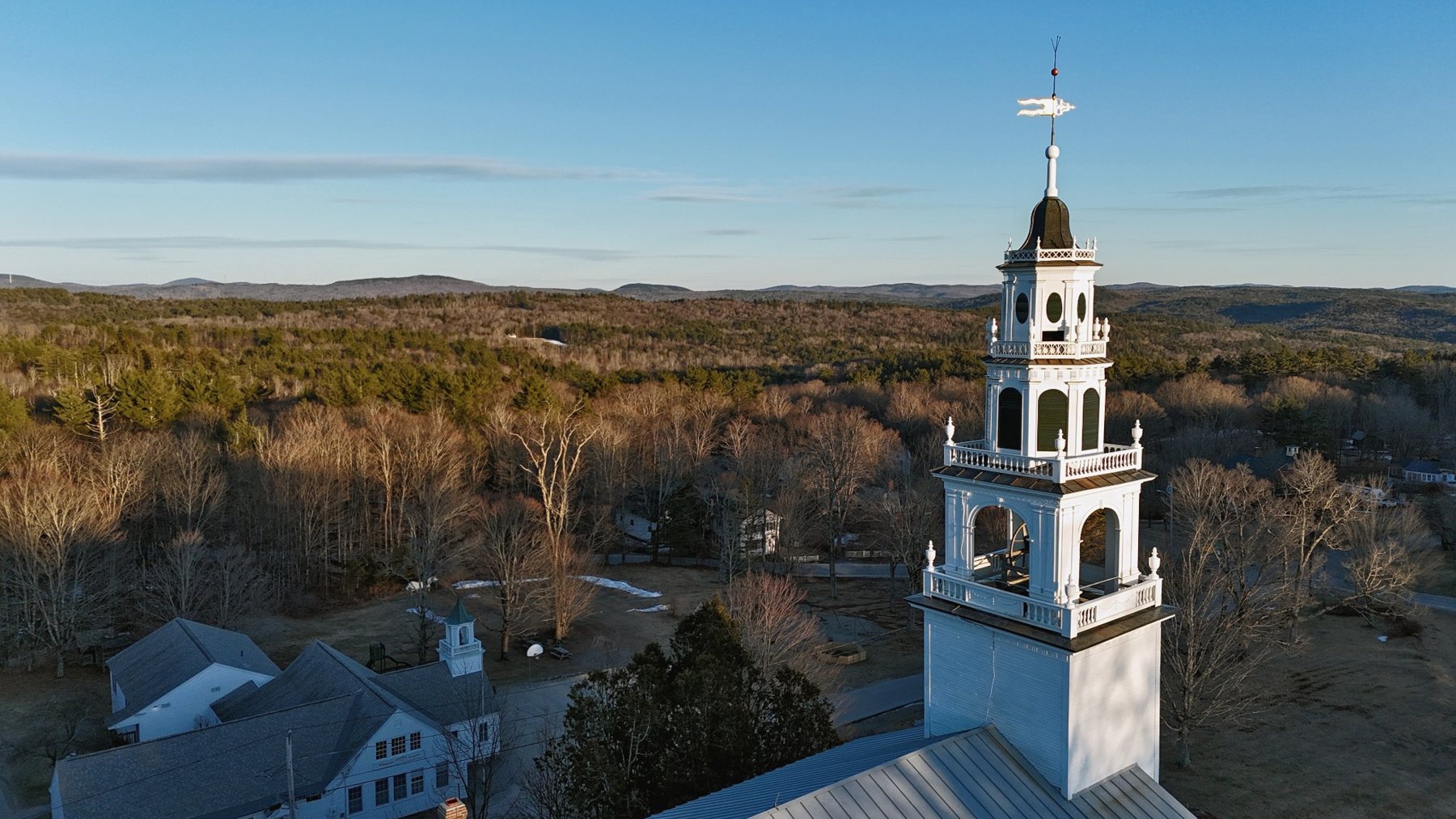 Acworth aerial steeple view