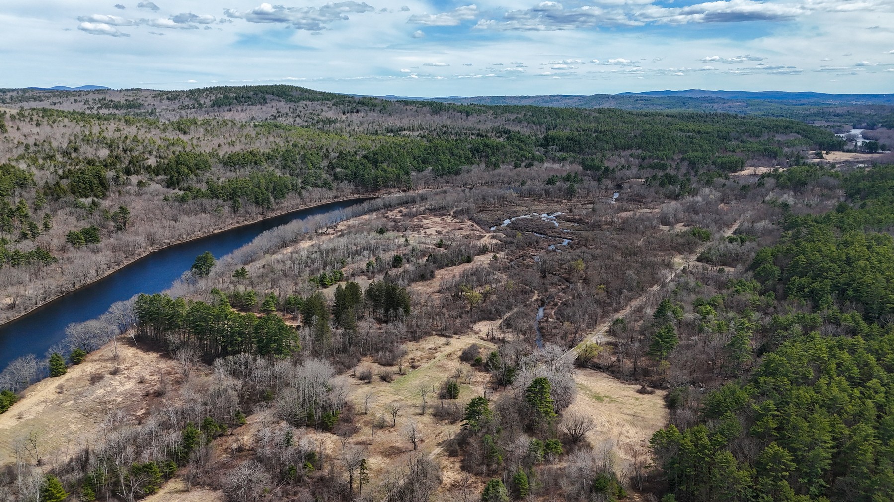 Aerial town portrait of Hill, New Hampshire