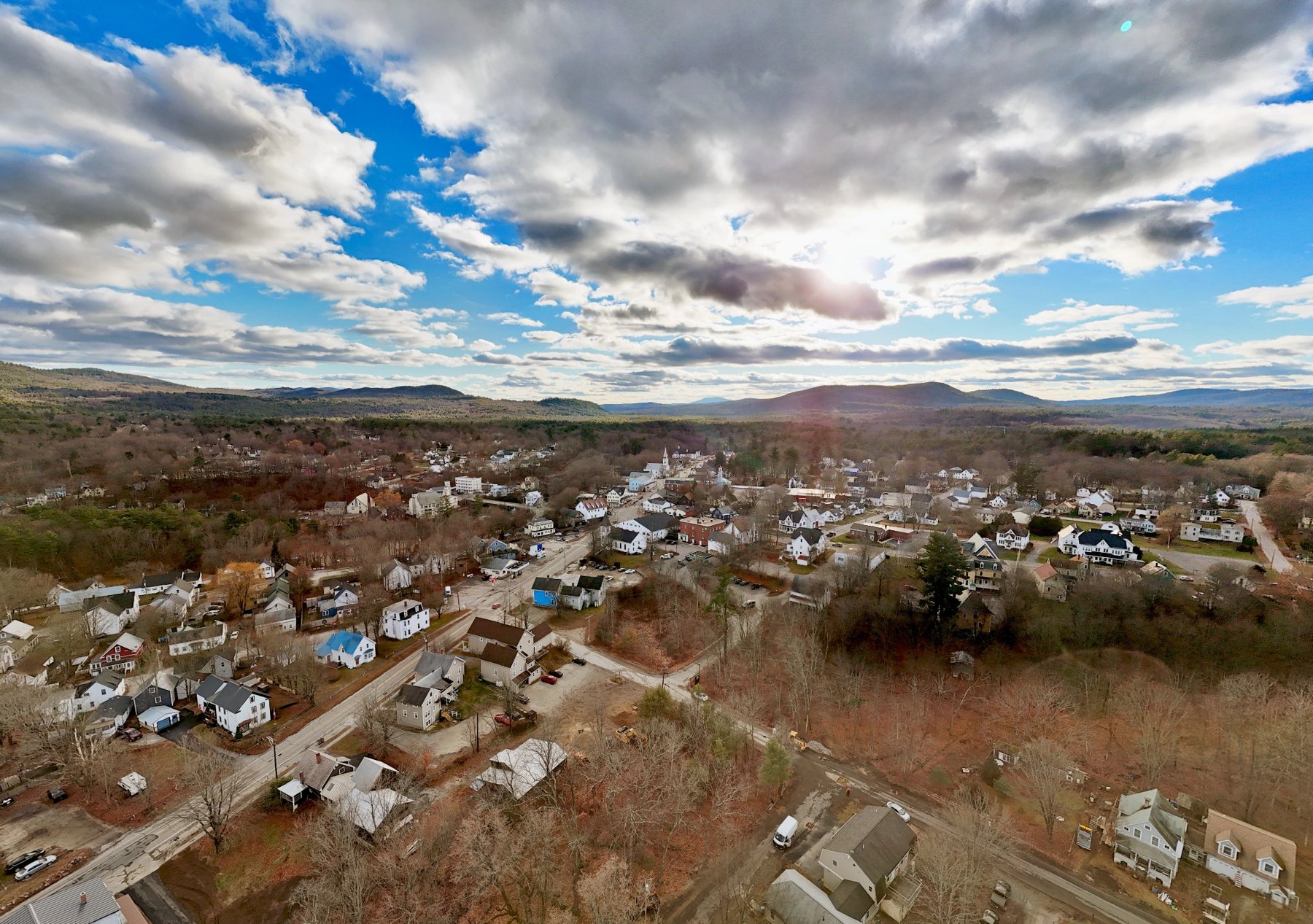 Aerial photograph of Hillsborough New Hampshire - December Town Portrait