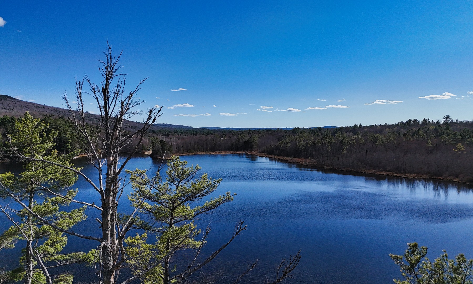 Aerial photograph of Lempster New Hampshire - Spring at Dodge Pond