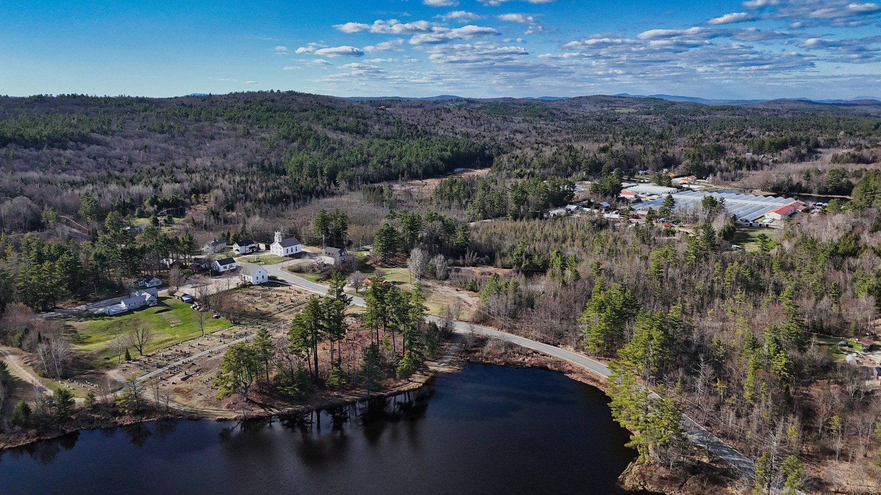 Aerial town portrait of Lempster, New Hampshire
