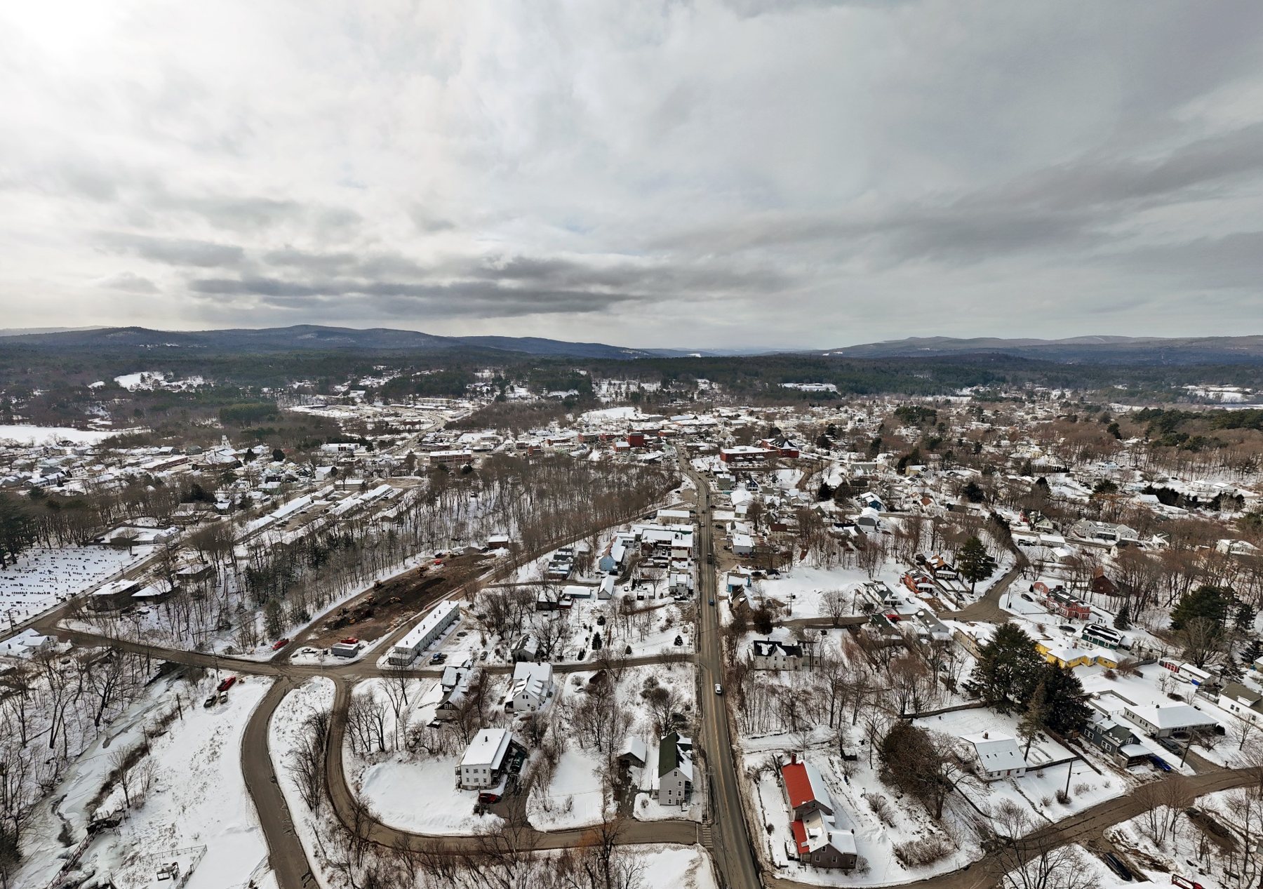 Newport New Hampshire winter town portrait