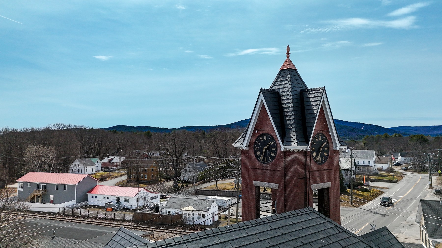 Aerial photograph of Wakefield New Hampshire - Steeple Shot