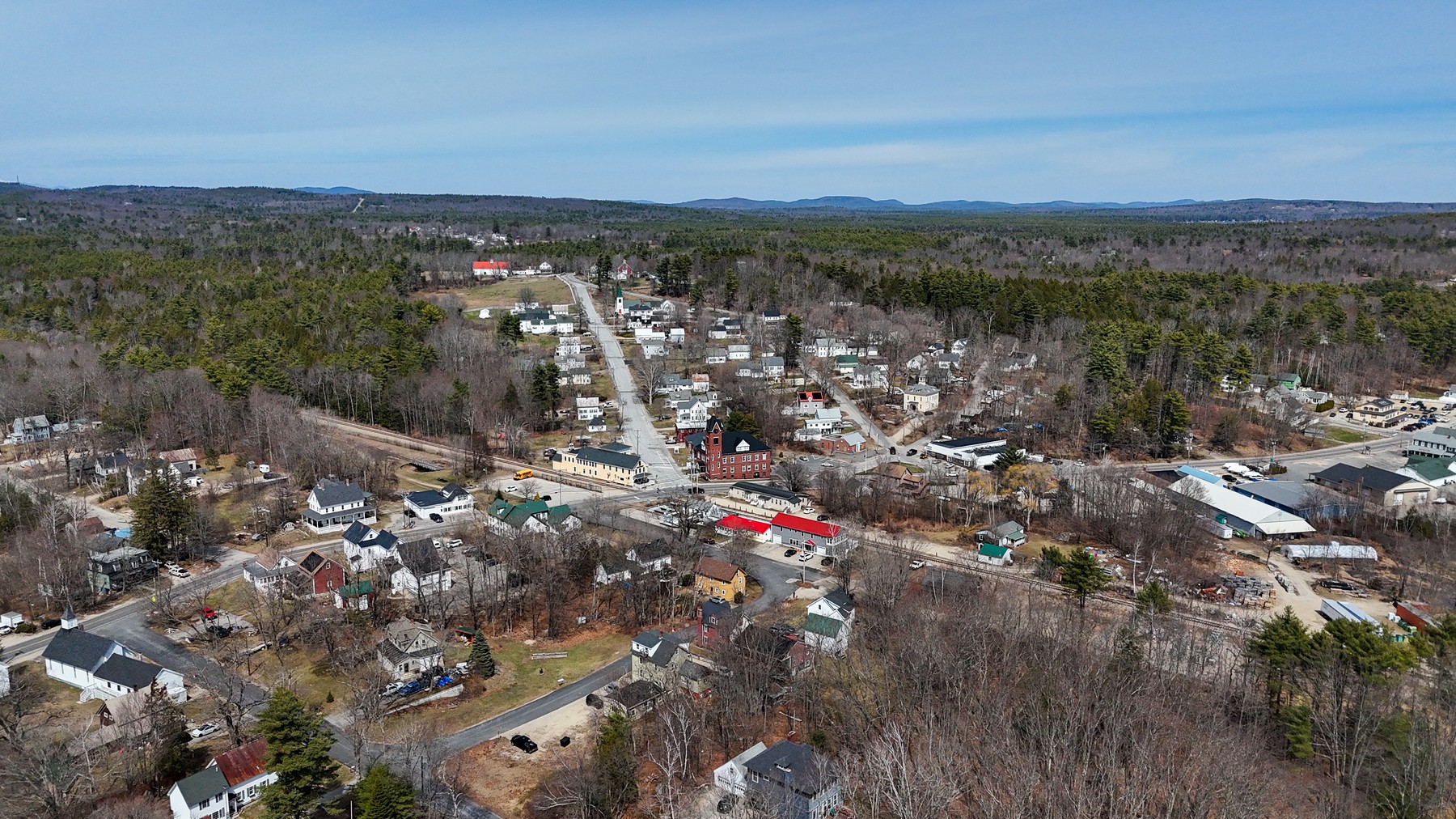 Aerial town portrait of Wakefield, New Hampshire
